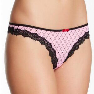 NWT-Honeydew Intimates Emily Sheer Micro Hipster, Pink Tea & Black, Size Small